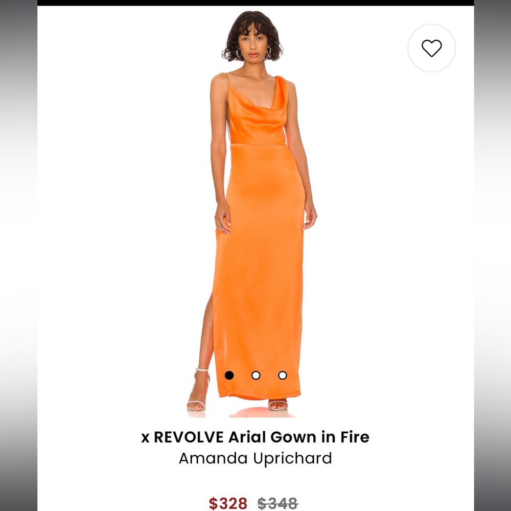 Revolve Amanda Uprichard orange backless Arial Gown maxi dress XS